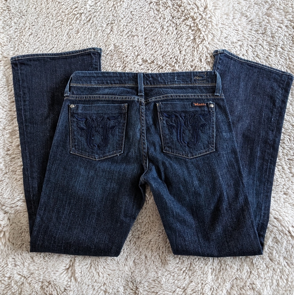 Vintage Low Rise Boot Cut Fidelity Denim Lotus Jeans Dark Wash